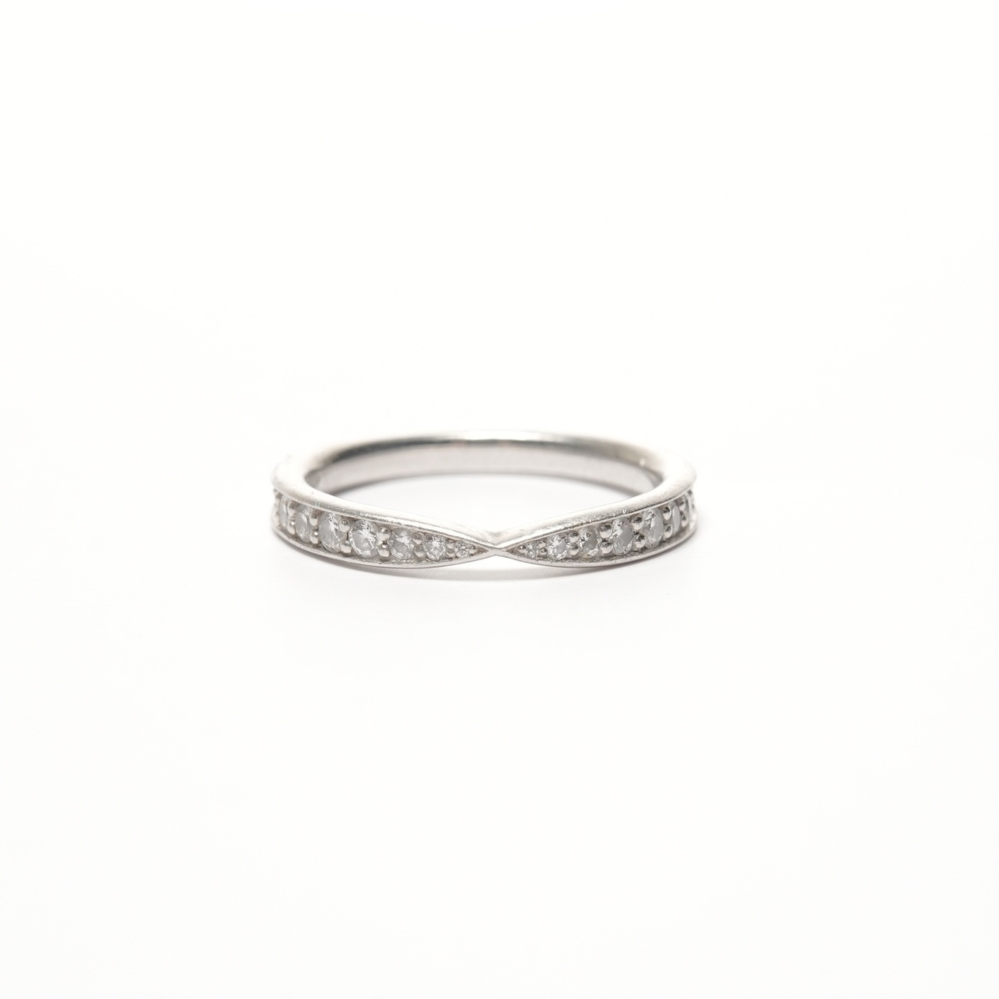 Tiffany & Co. Harmony Pt950 Ring with Diamonds, #8, Silver, WS25693