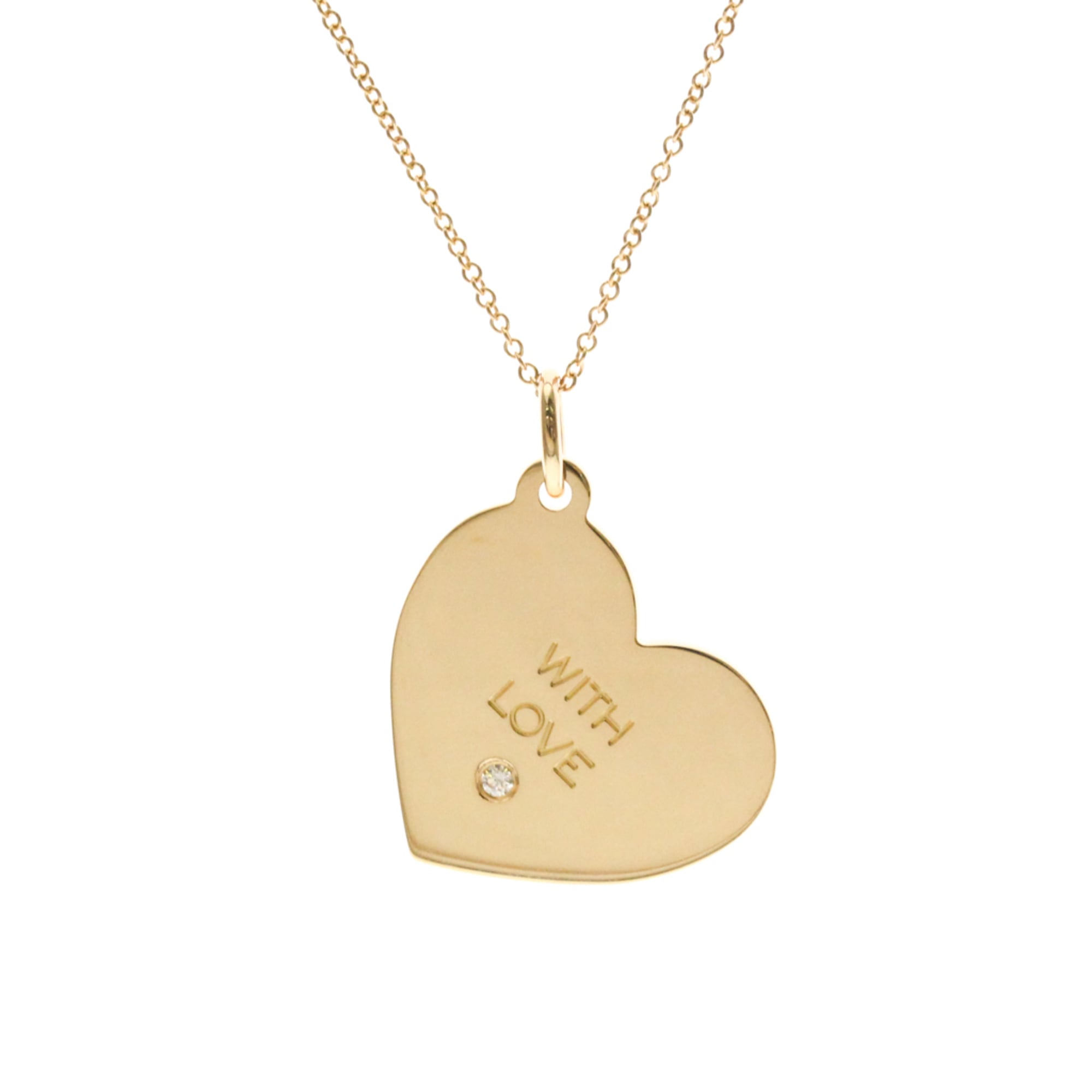 Tiffany Heart Necklace With 1 Diamond Pink Gold (18K) Diamond Men,Women Fashion Pendant Necklace (Go