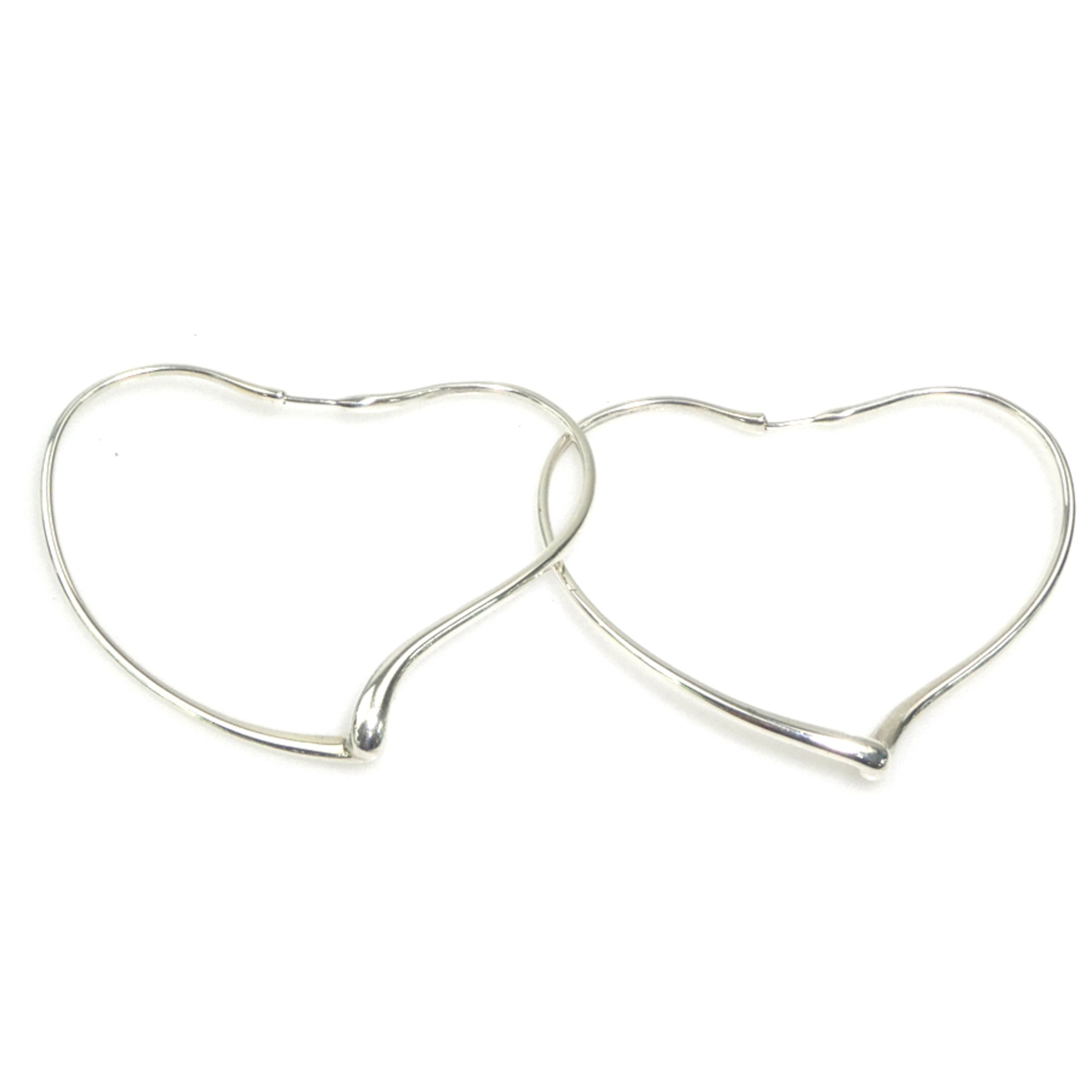 Tiffany & Co. Open Heart Large Hoop Earrings in 925 Sterling Silver for Women, Free Shipping, h31376