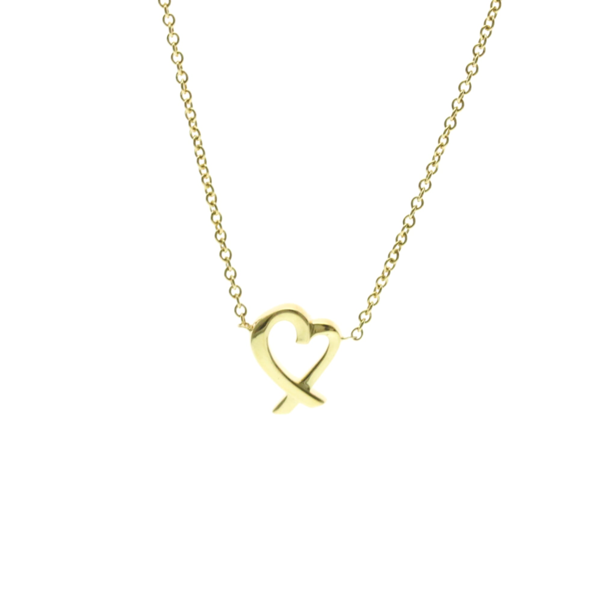 Tiffany Loving Heart Necklace Yellow Gold (18K) No Stone Women,Men Fashion Pendant Necklace (Gold)