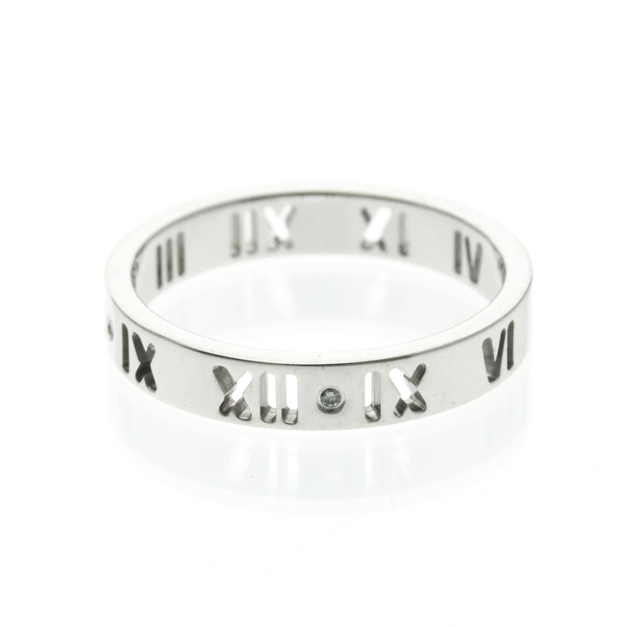 Tiffany Atlas Pierced Diamond Ring White Gold (18K) Fashion Diamond Band Ring Silver