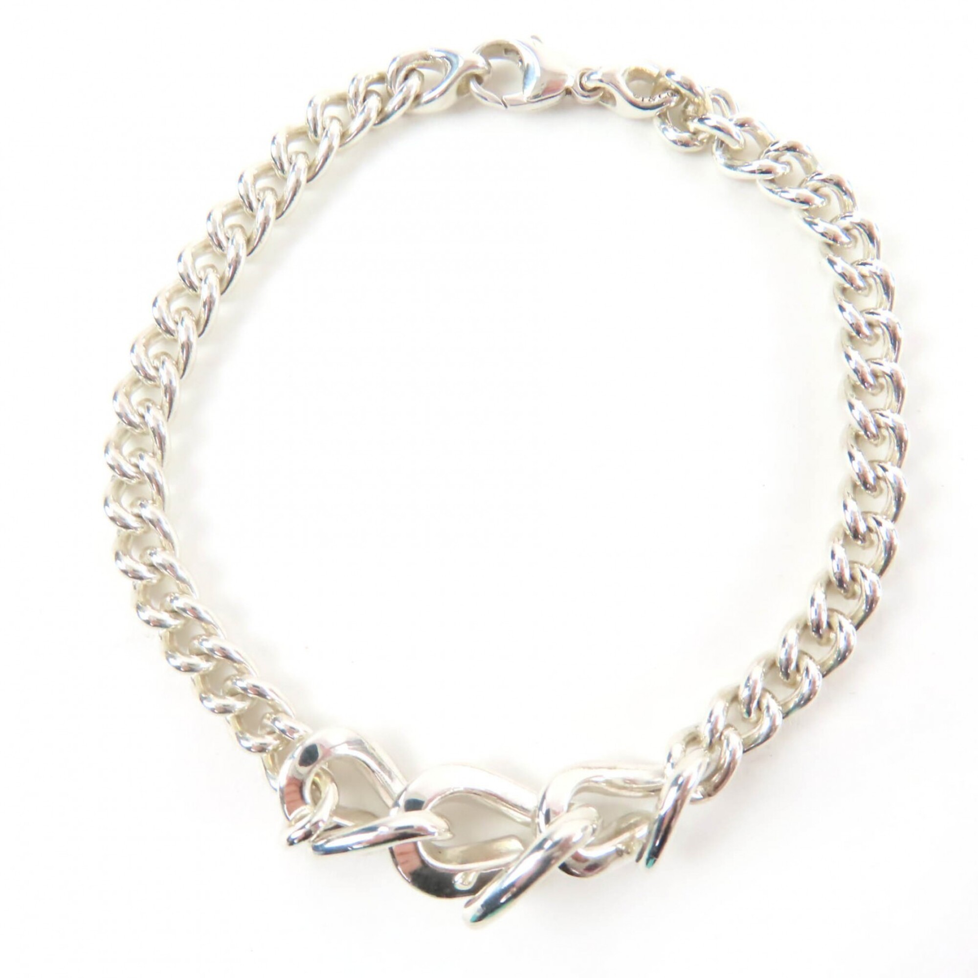 TIFFANY&Co. Tiffany Forge Link Bracelet AG925 Current Model Silver Size 19 Comes with Box and Dust B