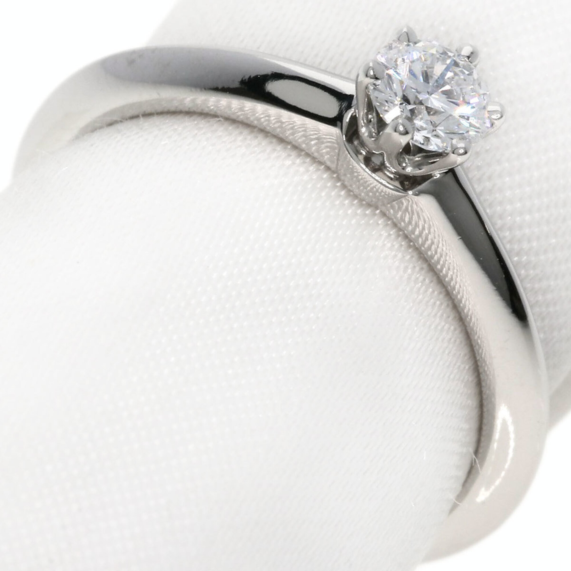 Tiffany & Co. Solitaire Diamond Knife Edge Ring, Platinum PT950, Women\'s.