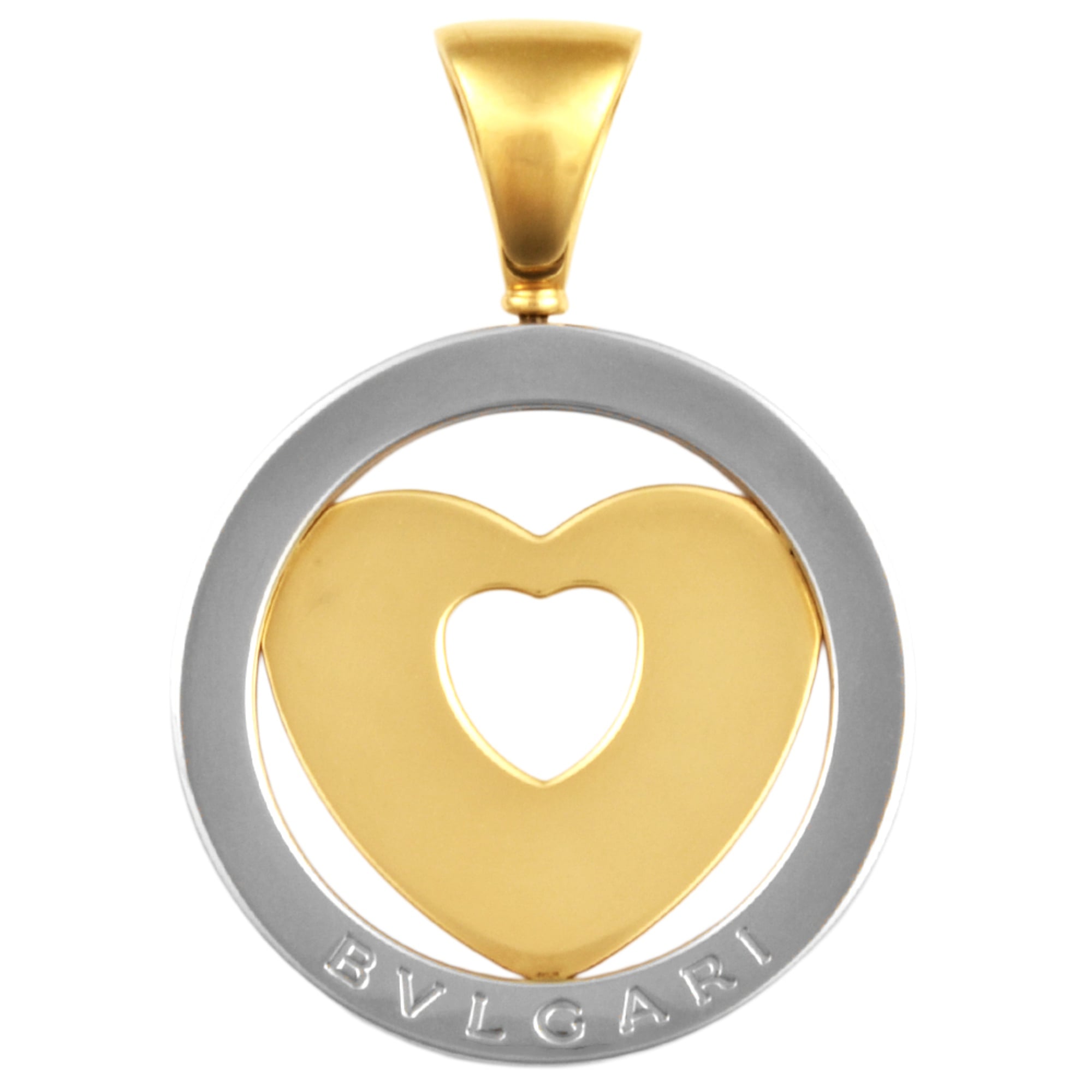 Bulgari BVLGARI Tondo Heart Pendant Top YG x SSg 18K