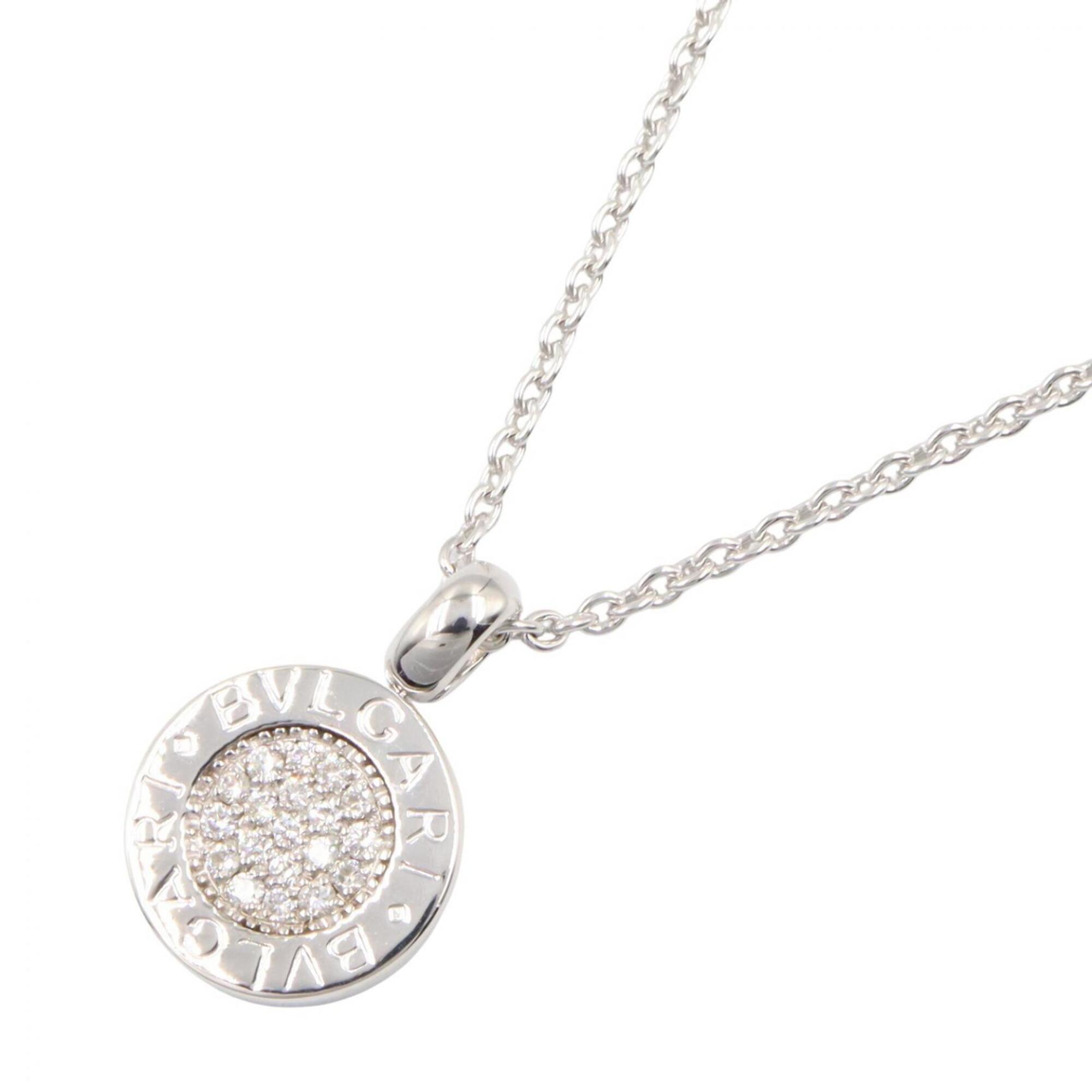 BVLGARI Diamond Necklace, 18KWG (White Gold), Diamond, Women\'s, Silver Tone, Clear Tone