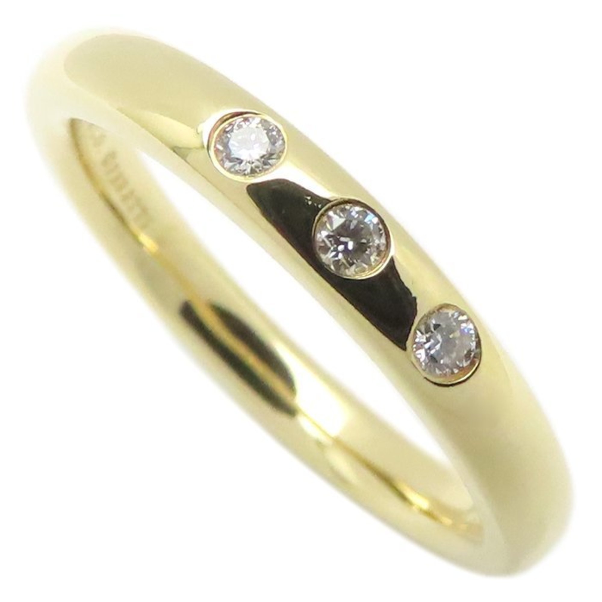 TIFFANY & Co. Tiffany Stacking Band Ring with 3 Diamonds, 18K White Gold, Women\'s, 295139