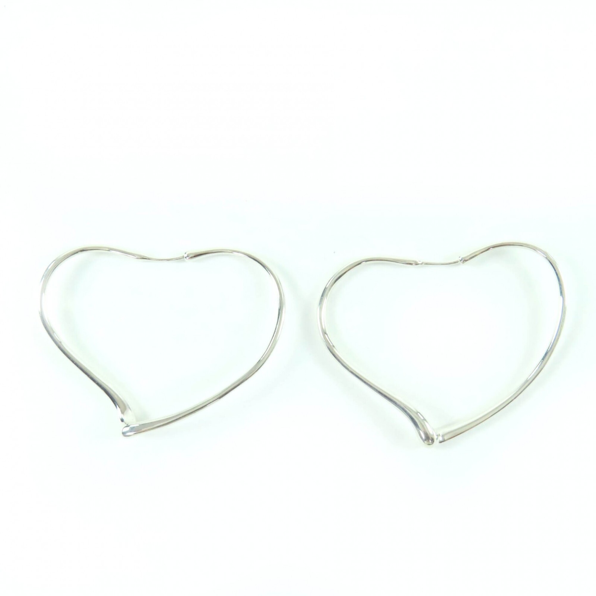 TIFFANY&Co. Tiffany & Co. Elsa Peretti Open Heart Hoop Earrings, Medium, AG925 Sterling Silver, Weig