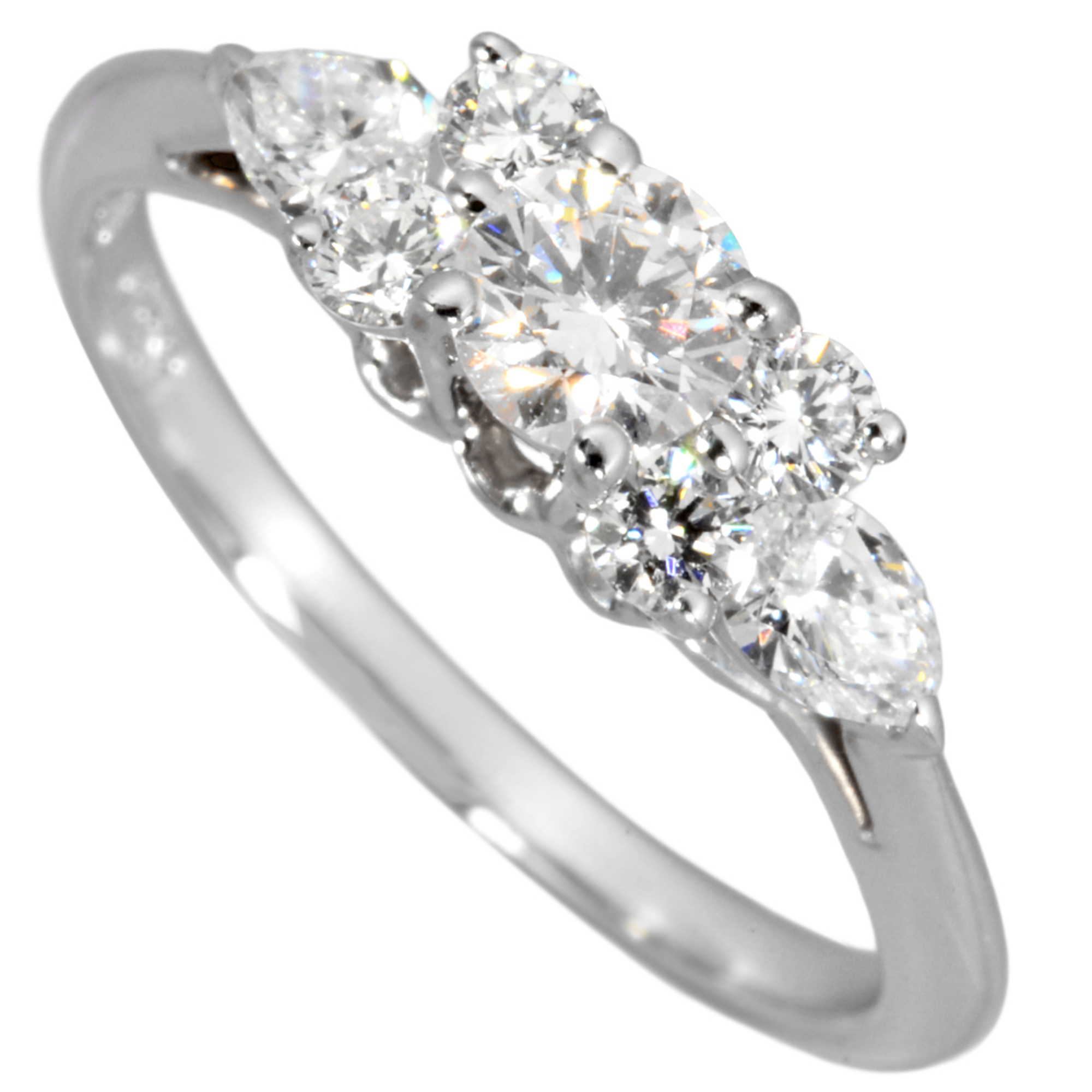 Tiffany & Co. Seven Stone Ring with Diamonds, Approximately 3.0g, Platinum, Pt950, Women\'s