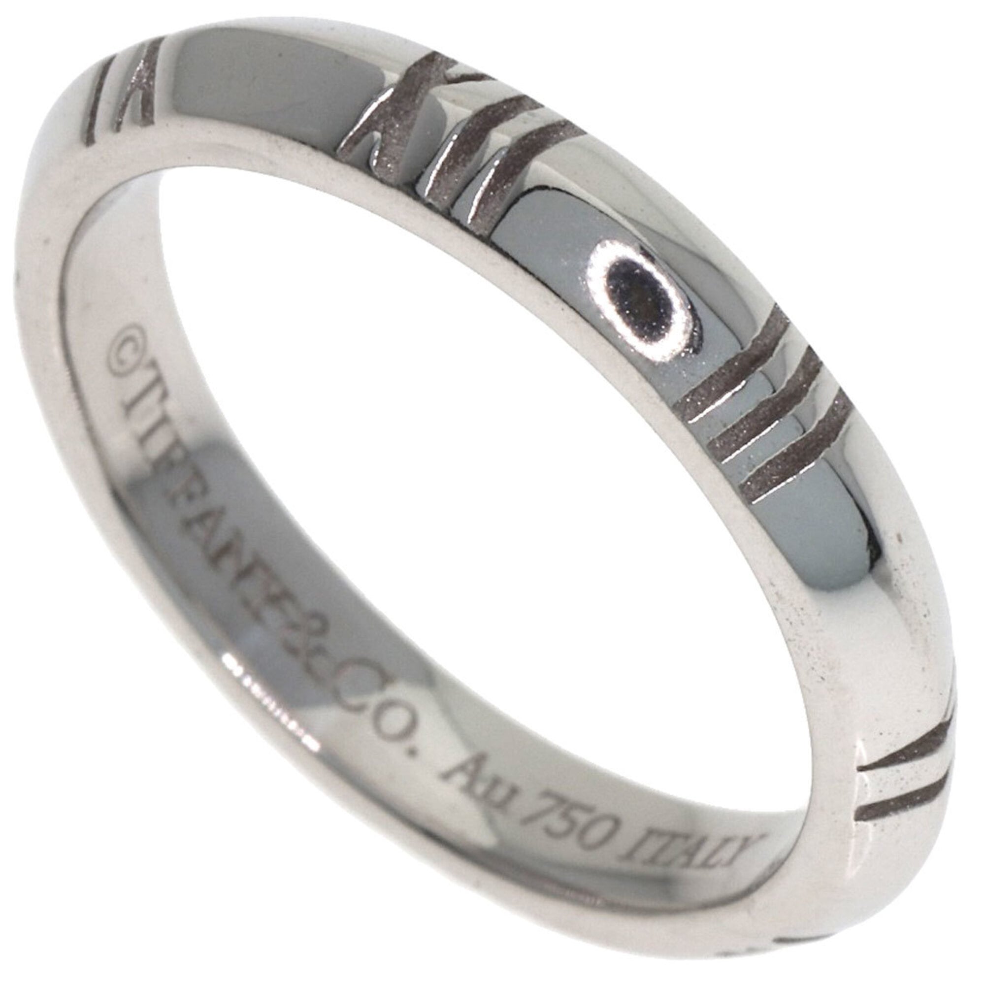 Tiffany & Co. Atlas X Closed Narrow Ring, 18K White Gold, Women\'s.