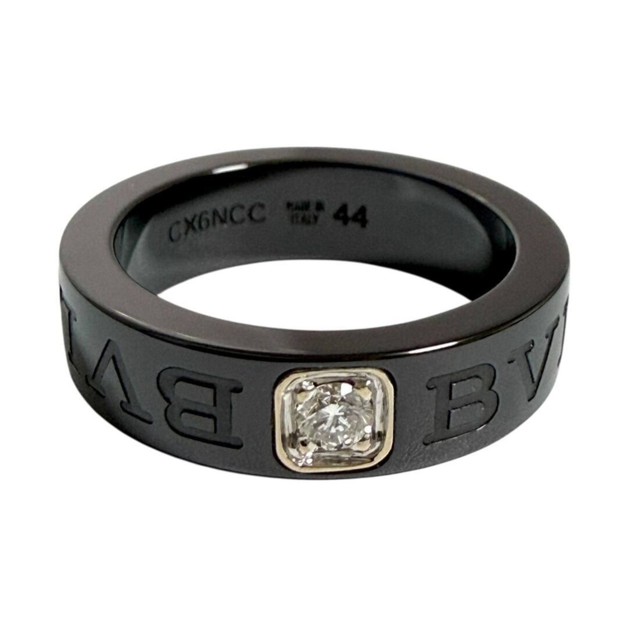Bvlgari Women\'s/Men\'s Pinky Double Logo Ring, Size 4, 18K Gold