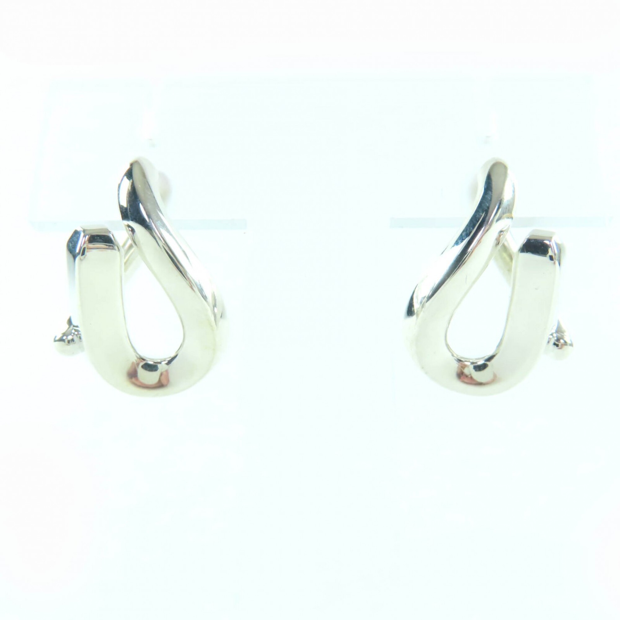 TIFFANY&Co. Tiffany Forge Single Link Earrings, AG925 Silver, with Box and Case, Weight 11g, Women\'