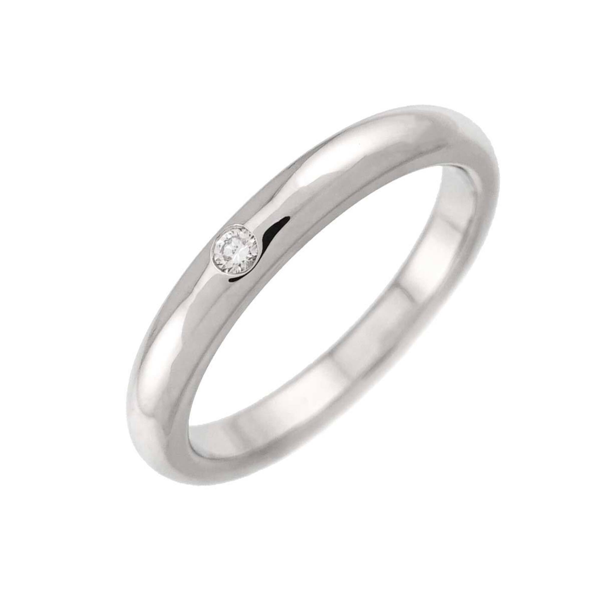 Tiffany & Co. Stacking Band Ring with 1 Diamond, Platinum.