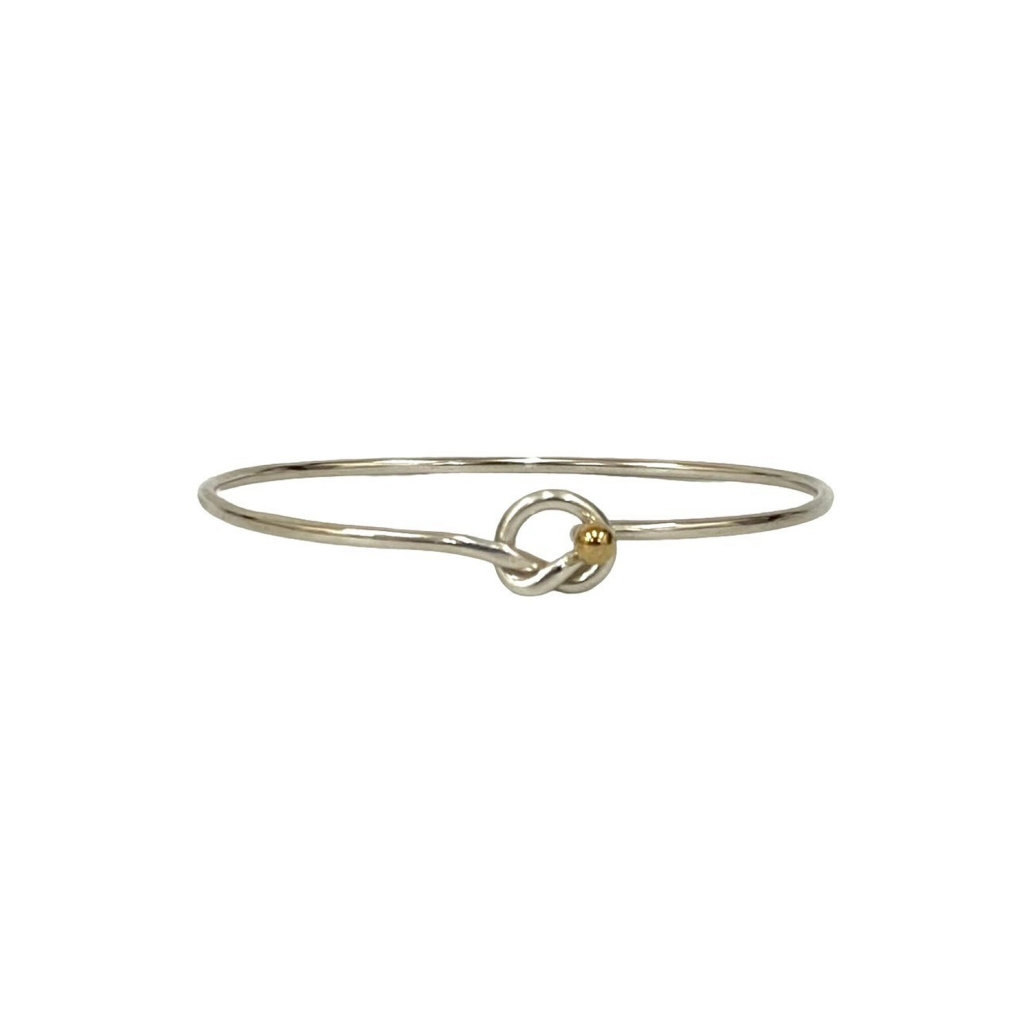TIFFANY&Co. Tiffany Love Knot Sterling Silver 925 18K Gold Bangle Bracelet for Men and Women, 27019