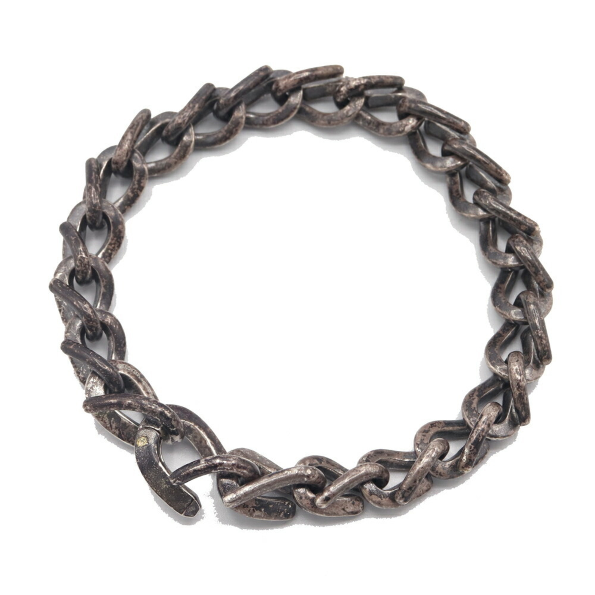 Tiffany & Co. Forged Medium Link Bracelet 72548612, Sterling Silver Chain Bracelet, Size, Men\'s/Wom