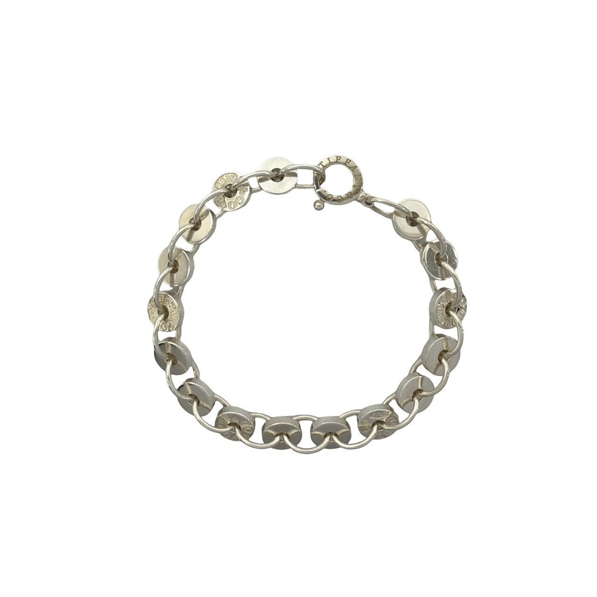 TIFFANY&Co. Tiffany Circle Link Chain Bracelet 1837 Sterling Silver 925 Bangle Accessory 23868