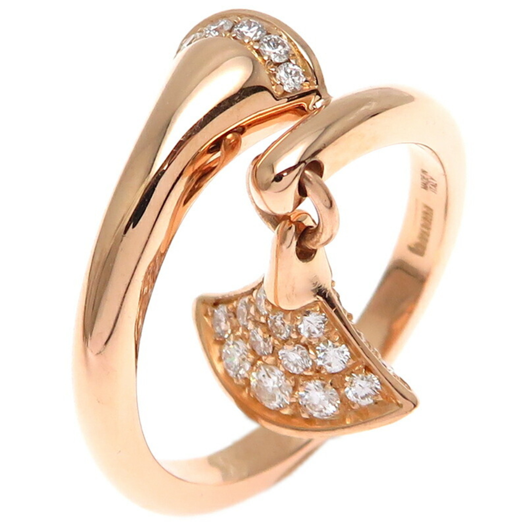 Bvlgari Diva Dream Diamond Women\'s Ring, 750 Pink Gold, Size 9.5