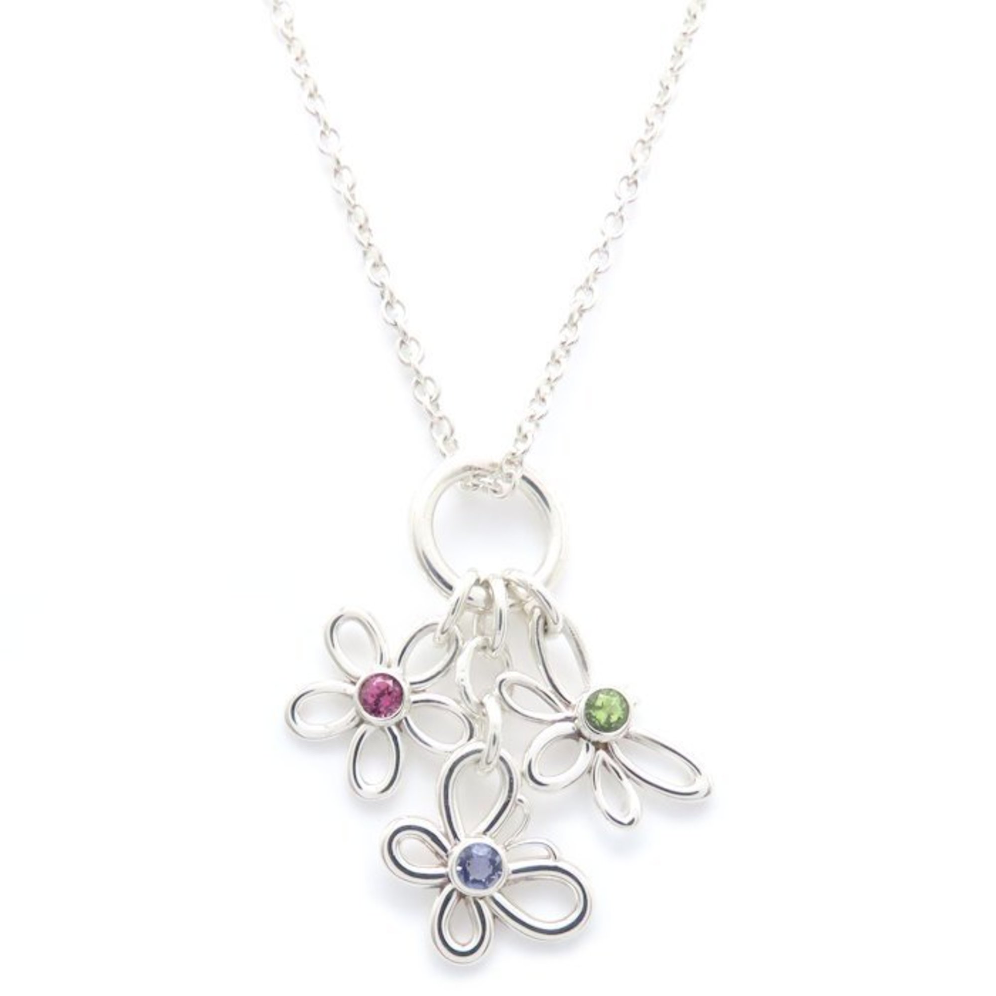 TIFFANY & Co. Tiffany Flower Butterfly Bee Bijou Necklace with Multicolored Stones in SV925 for Wome
