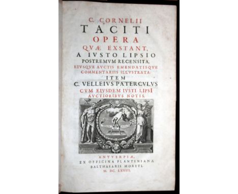 Tacitus Publius Cornelius. Opera quae exstant, a Justo Lipsio postremum recensita, eiusque auctis emendatisque commentariis i