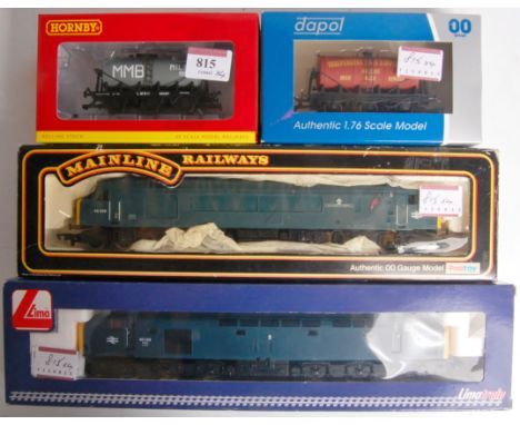 A Lima L204972 class 40155 BR blue diesel locomotive (M-BM), a mainline BR blue 'The Manchester Regiment' with associated box