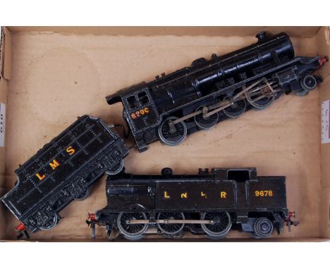 A Hornby Dublo 3-rail 2-8-0 engine and tender, repainted/numbered as LMS 8200 (FR) sold with ED47 tank engine, repainted blac
