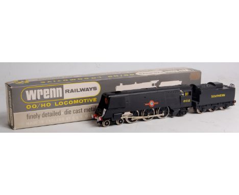 A Wrenn W2278 Bullied un-rebuilt merchant and navy class engine and tender finished in southern wartime black as 'blue funnel