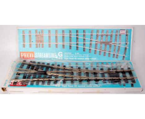 2x Peco GI 2-rail steel track R/H 4ft nominal radius turnout code SL-995 (NM-BG)