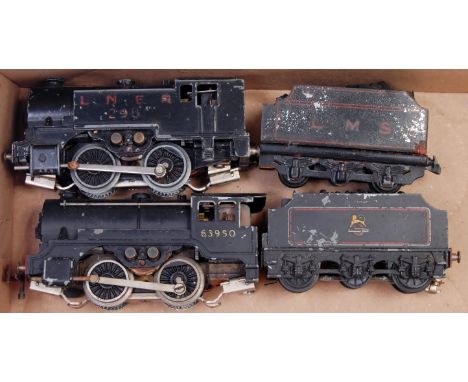 Mixed lot of Trix Twin Railway pre and post war locomotives, freelance LNER tank engine No. 298 M9 on chassis, LMS tender onl