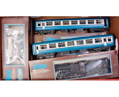 A large tray containing 4 x Lima wagons including NE van, 'Caxton' open, 'Kendall & Co' open, 'North Thames Gas' all (G-BG) w