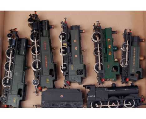 5 GWR tank engines and a Fowler 4F engine and tender, all by Hornby, Airfix and Lima (G)