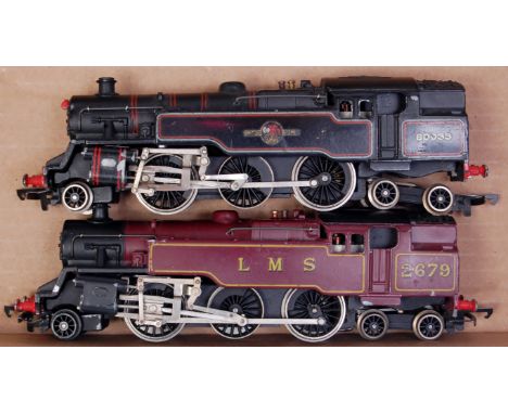 A Wrenn LMS No. 2679 maroon 2-6-4 tank engine, some chips (F-G) together with a similar BR lined black No. 80033, chips mainl