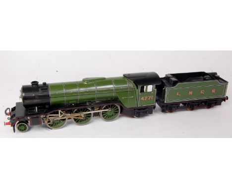 Scratch built green 3 rail 12 V DC LNER 'Green Arrow'  no. 4771 with 6 wheel 'LNER' tender and minor paint loss to front of l