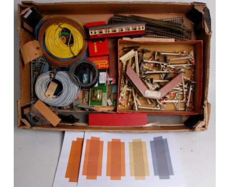 Mixed model railway items including quantity of signals, Triang, Crescent noted, 6 wagons short Triang coach and converter wa