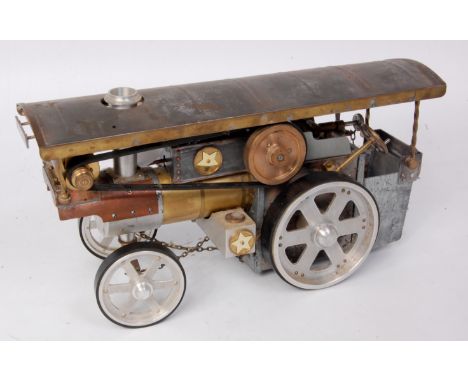 Scratch built live steam ½ inch-1 ft scale Showman's engine with 2 wick spirit fired boiler, single speed, single oscillating