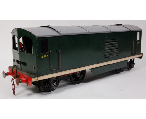 Scratch built, 5 inch gauge Bo-Bo diesel locomotive with a petrol (lawn mower) engine inside untested throttle control and br