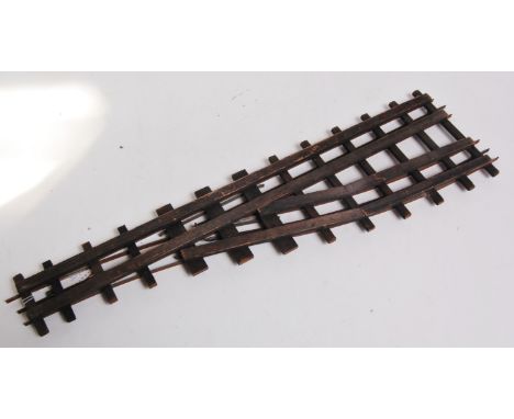 Bassett Lowke 3 rail steel crossover, long straight steel R/H point, and a steel with brass centre rail L/H parallel point (G