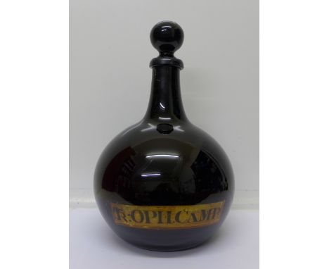 An amethyst glass chemists carboy, neck repaired, 37cm (200)