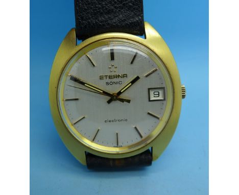 A gentleman's Eterna Sonic electronic wristwatch