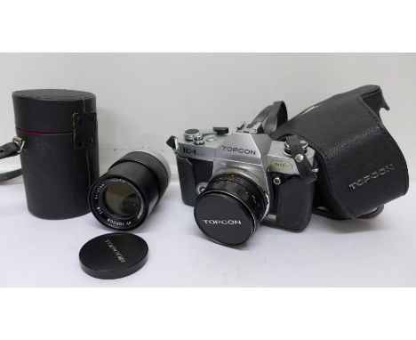 A Topcon IC-1 Auto camera, a Topcor 1:2 f=50mm and a Topcor 1:4 f=135mm lenses with Topcon case