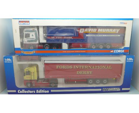 Two 1:50 scale model lorries, Corgi and Universal