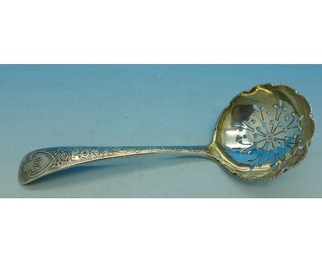 A silver sifter spoon, Sheffield 1896