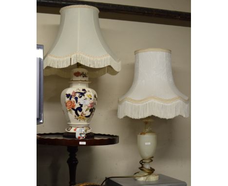 MASONS TABLE LAMP WITH SHADE &amp; ONYX TABLE LAMP WITH SHADE     