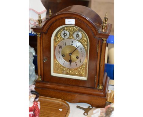 MAHOGANY CASED CHIMING BRACKET STYLE CLOCK     