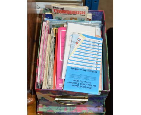BOX WITH VARIOUS VINTAGE MAPS     