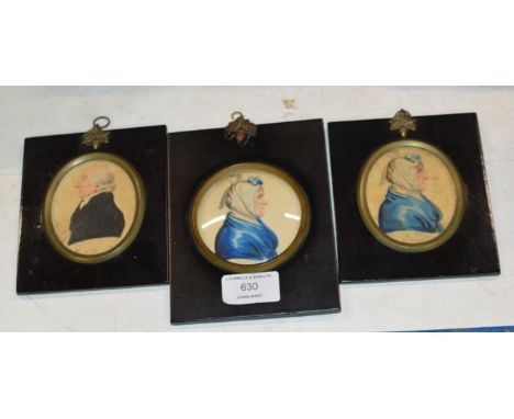 3 OLD PORTRAIT PANELS     