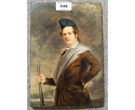 AFTER DAVID WILKIE Self portrait, oil on panel, 25 X 17cm Condition Report: Available upon request