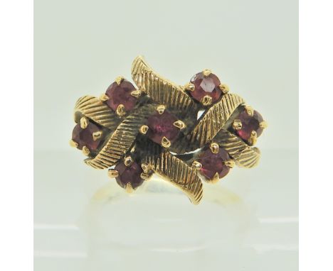 A 9ct gold, ruby retro ring, Size K, weight 4.8gms Condition Report: Available upon request