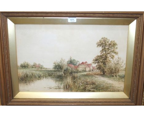 HENRY KINAIRD Water mill, signed, watercolour, 35 x 52cm and SCOTTISH SCHOOL Portrait head, oil on canvas, 45 x 32cm (2) Cond