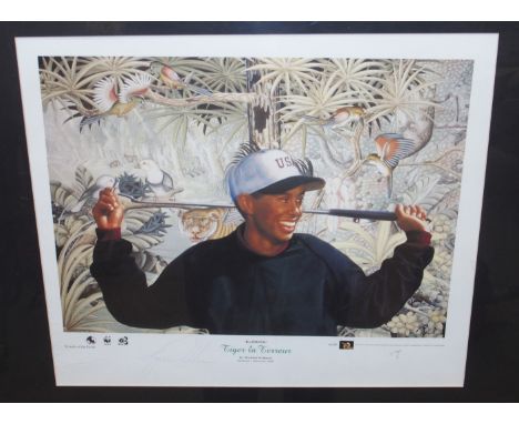 AFTER MURNO-K-BAHA Eldrick, signed, by Tiger Woods, print, ap/17, 40 x 46cm and ARTHUR WEAVER Play on the 6th green, signed, 