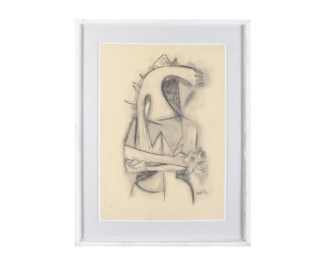 AFTER WIFREDO LAM (CUBAN, 1902-1982)Figure with Flower Lithograph, 68 x 49cmStamped Taller de Serigrafia René Portocarrero bo