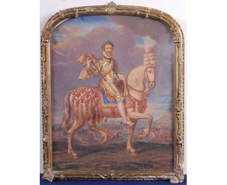 After Jan van Haelbeck &amp; Charles Turner - Henri IV, Roy de France &amp; Navarre, watercolour, equestrian portrait of the 